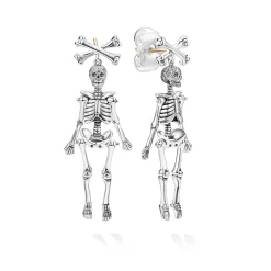 Online Skeleton Drop Earrings Silver