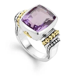Store Small Amethyst Statement Ring Two-Tone