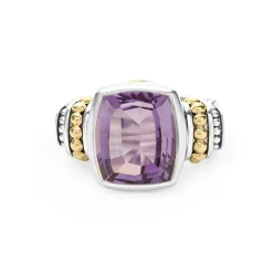Store Small Amethyst Statement Ring Two-Tone