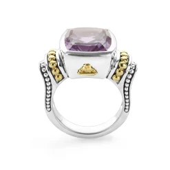Store Small Amethyst Statement Ring Two-Tone