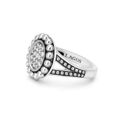 Outlet Small Caviar Circle Diamond Ring Diamonds