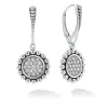 Cheap Small Caviar Circle Diamond Drop Earrings Silver
