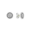 Best Small Caviar Circle Diamond Earrings Silver
