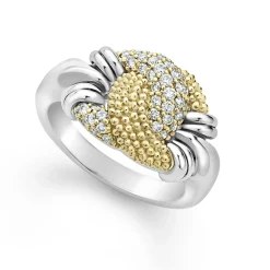 Discount Small Caviar Diamond Knot Ring Diamonds