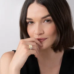 Discount Small Caviar Diamond Knot Ring Diamonds