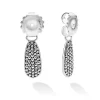 New Small Caviar Drop Earring Backs Silver