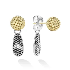 New Small Caviar Drop Earring Backs Silver