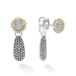 New Small Caviar Drop Earring Backs Silver