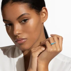 Outlet Small Ceramic Diamond Stacking Ring Diamonds