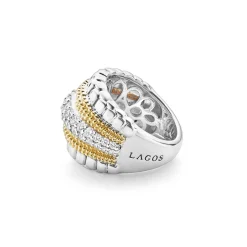 Hot Small Diamond Statement Ring Two-Tone