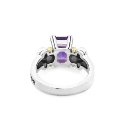 New Small Emerald-Cut Amethyst Ring Gemstones