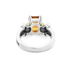 Sale Small Emerald-Cut Citrine Ring Gemstones