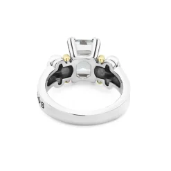 Best Small Emerald-Cut White Topaz Ring Caviar Rings