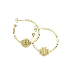 Cheap Small 18K Gold Caviar Ball Hoop Earrings Gold