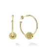 Cheap Small 18K Gold Caviar Ball Hoop Earrings Hoop Earrings