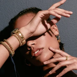 Cheap Small 18K Gold Caviar Ball Hoop Earrings Hoop Earrings