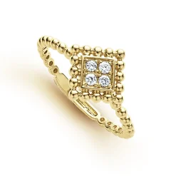 New Small 18K Gold Diamond Ring Diamonds