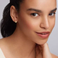 Sale Small 18K Gold Love Knot Diamond Earrings Diamonds