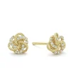 Store Small 18K Gold Love Knot Diamond Earrings Stud Earrings