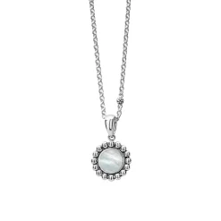 Best Sale Small Mother Of Pearl Circle Pendant Necklace Silver