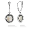 Cheap Small Mother Of Pearl Circle Drop Earrings Pearl