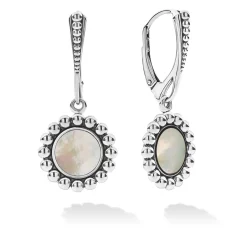 Cheap Small Mother Of Pearl Circle Drop Earrings Pearl