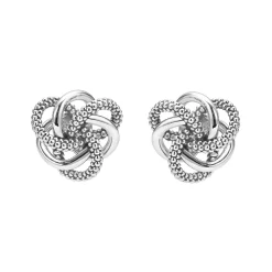 Sale Small Silver Love Knot Stud Earrings Silver