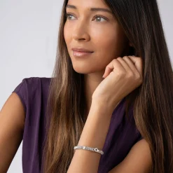 Cheap Small Single Station Diamond Circle Caviar Bracelet | 6Mm Diamonds