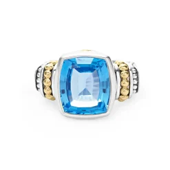 Cheap Small Swiss Blue Topaz Statement Ring Gemstones