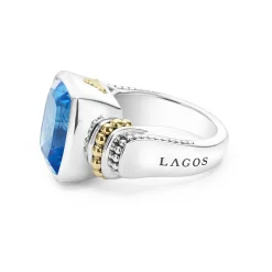 Cheap Small Swiss Blue Topaz Statement Ring Gemstones