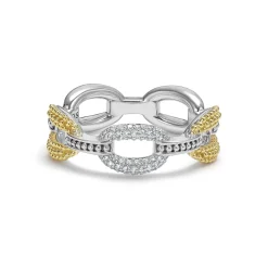 Outlet Small Two-Tone Eternity Diamond Ring Two-Tone