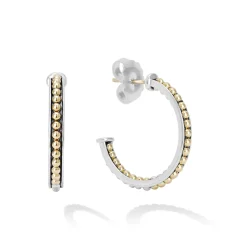 Cheap Small Two-Tone Hoop Earrings Caviar Earrings