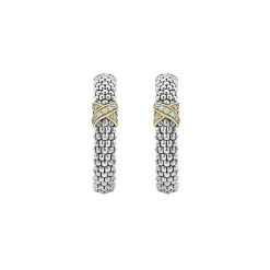 Online Small X Diamond Caviar Hoop Earrings Diamonds