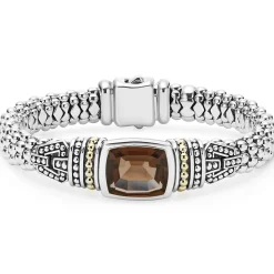Discount Smokey Quartz Caviar Bracelet | 9Mm Two-Tone