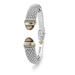 Hot Smokey Quartz Cuff Bracelet | 12Mm Gemstones