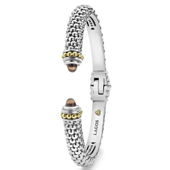 Cheap Smokey Quartz Gemstone Cuff Bracelet Two-Tone