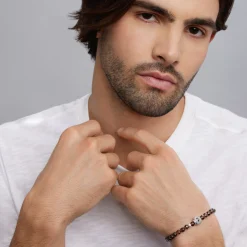 New Smokey Quartz Skull Bracelet Silver