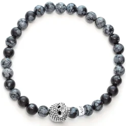 Cheap Snowflake Obsidian Skull Bracelet Bracelets
