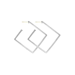 Outlet Square Caviar Hoop Earrings Hoop Earrings