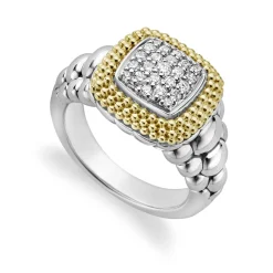 Best Sale Square Diamond Statement Ring Two-Tone