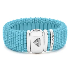 Clearance Statement Ceramic Caviar Bracelet | 23Mm Silver