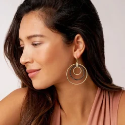 Online Statement 18K Gold And Ceramic Circle Drop Earrings Gold