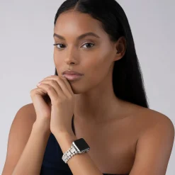 Sale Sterling Silver Full Diamond Watch Bracelet-38-45Mm Diamonds