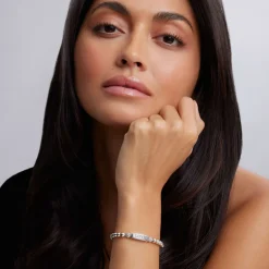 Shop Stretch Bead Love Bracelet Silver