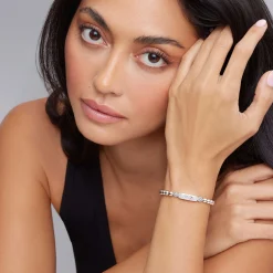 Store Stretch Bead Mom Bracelet Silver