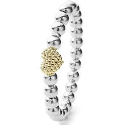 Best Sale Stretch Gold Heart Bead Bracelet Two-Tone