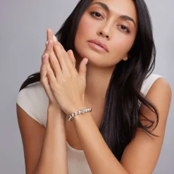 Outlet Stretch Silver Bead Bracelet Silver