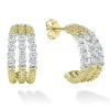 Outlet Superfine Diamond Hoop Earrings Gold