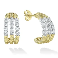 Outlet Superfine Diamond Hoop Earrings Gold