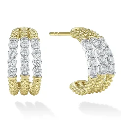 Outlet Superfine Diamond Hoop Earrings Gold